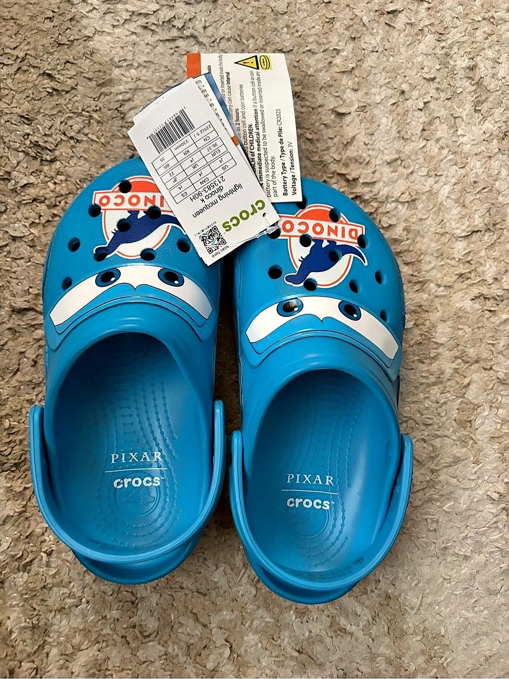 Crocs Lightning McQueen Dinoco Clog Kids Blue & White Boys J4